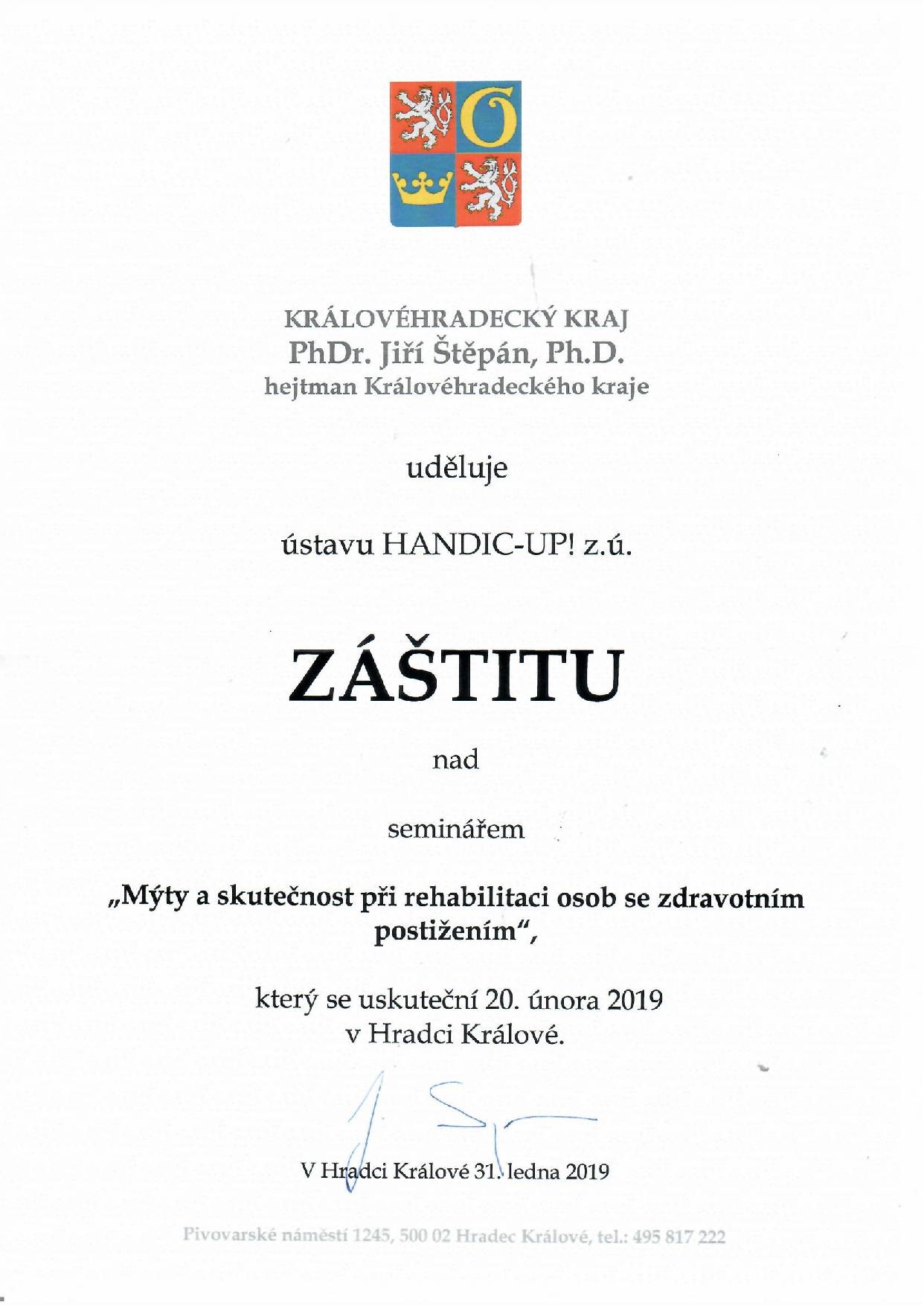 Kulatý stůl 20.2.2019 - záštita hejtmana Štěpána