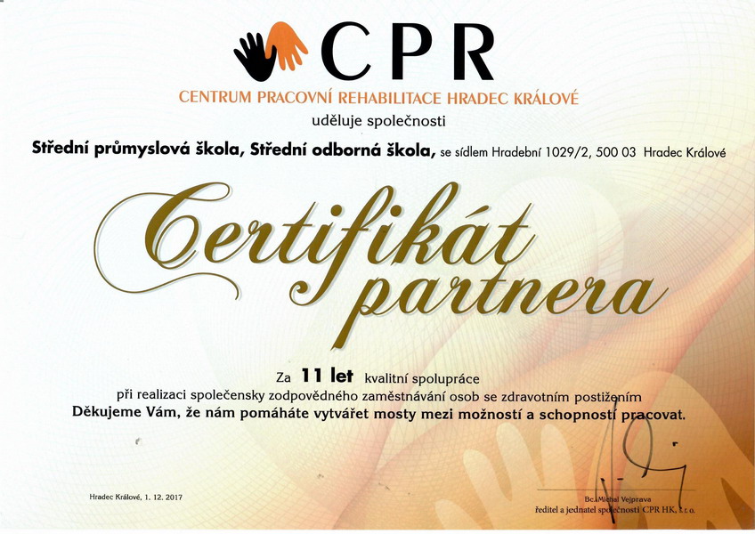 Certifikát partnera