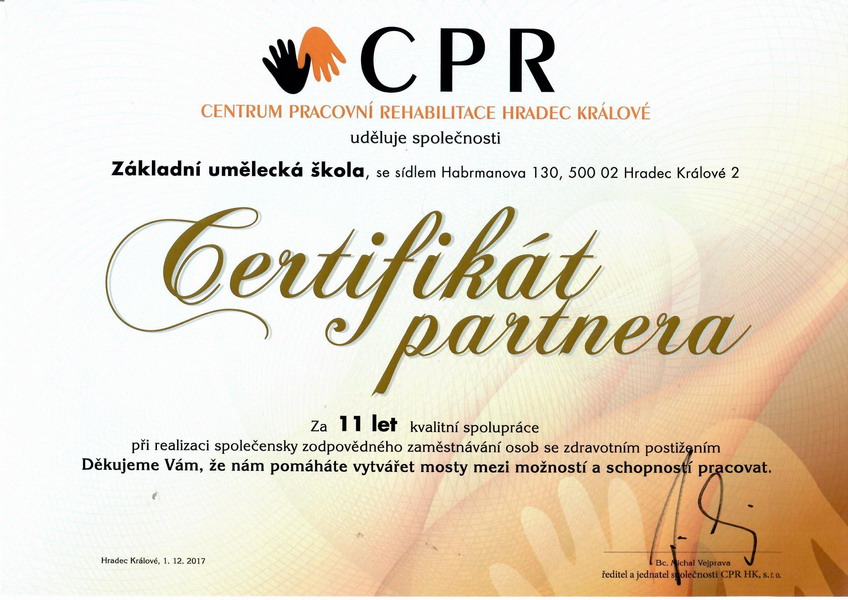 Certifikát partnera